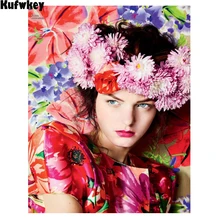 Алмазная мозаика "сделай сам", алмазная живопись, фото на заказ, Женская Вышивка крестиком, декоративная вышивка, Полная площадь/роспись круглыми стразами