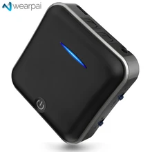 Wearpai Bluetooth V5 передатчик/приемник, беспроводной аудио адаптер оптический Toslink& SPDIF 3,5 мм аудио адаптер для ТВ, автомобиля, мобильного