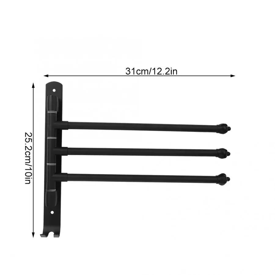 Наборы аксессуаров для ванной комнаты полотенца Держатель вращающийся настенный вешалка крюк организатор дома ванная комната аксессуар - Цвет: Three Poles