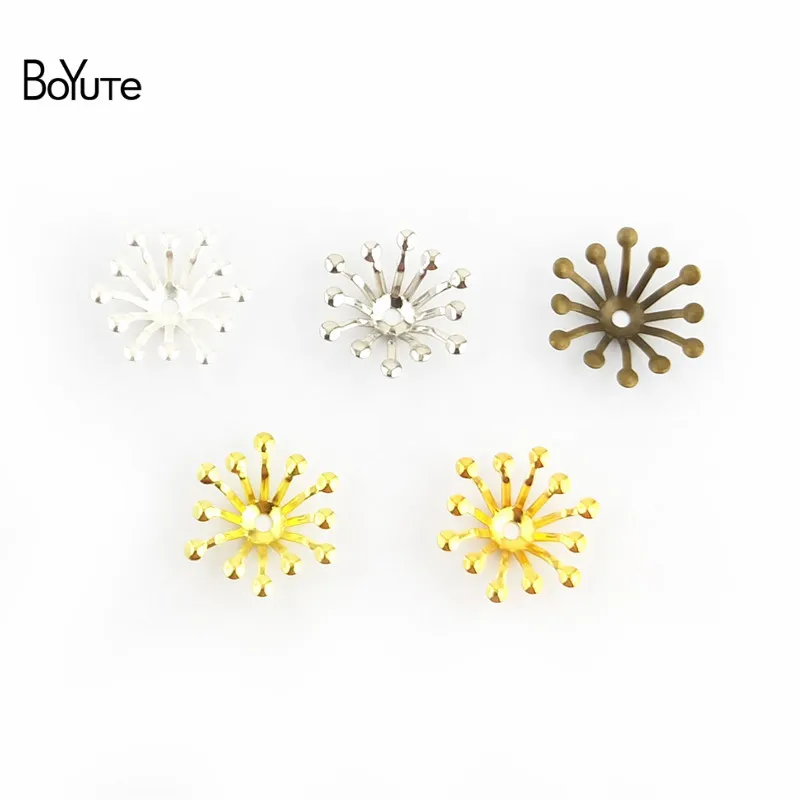 BoYuTe 100Pcs 10MM 13MM Metal Flower Bead Caps Diy Hand Made Jewelry Accessories (1)