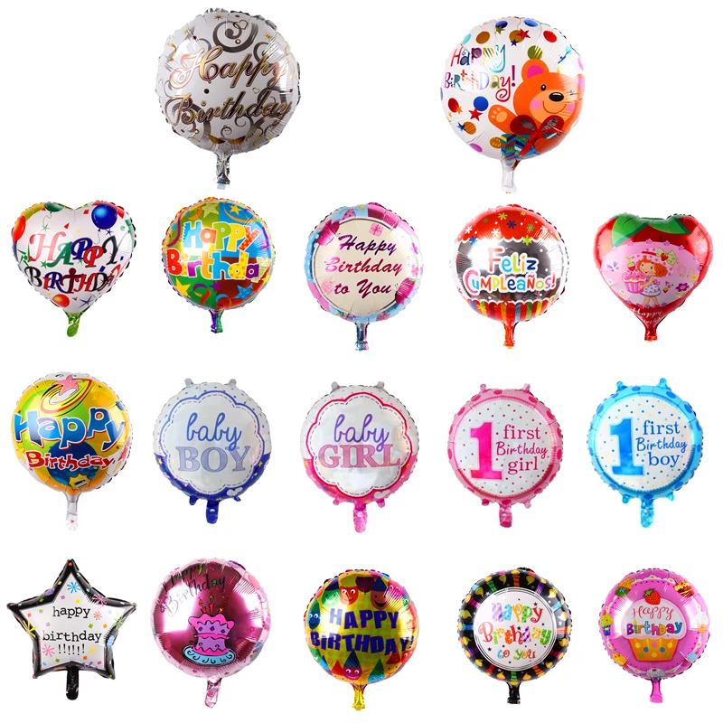 

18 inch round aluminum film birthday balloon birthday party decoration balloon wholesale children's toys