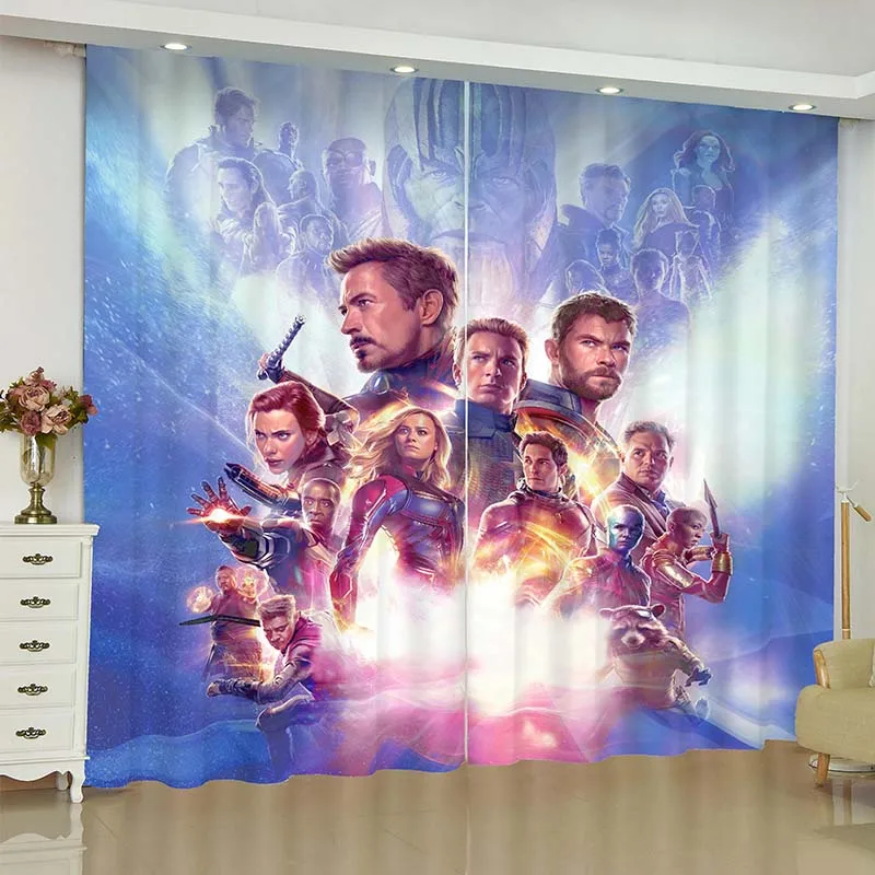 Занавески на окно в стиле Мстителей, Marvel, железный человек, Бэтмен, занавески с драпировкой, rideaux, занавески для гостиной, Затемненные занавески - Цвет: 22