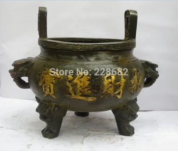 

Collectible Old Chinese Bronze Carved Incense Burner Chinese Temple Censer fast Shipping