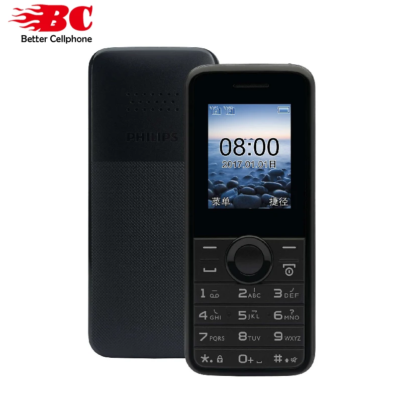 

Original Philips E106 Dual Sim Card Keyboard Cell Phone GSM 2G 1050mAh Big Battery LED flashlight Support TF Micro SD Card