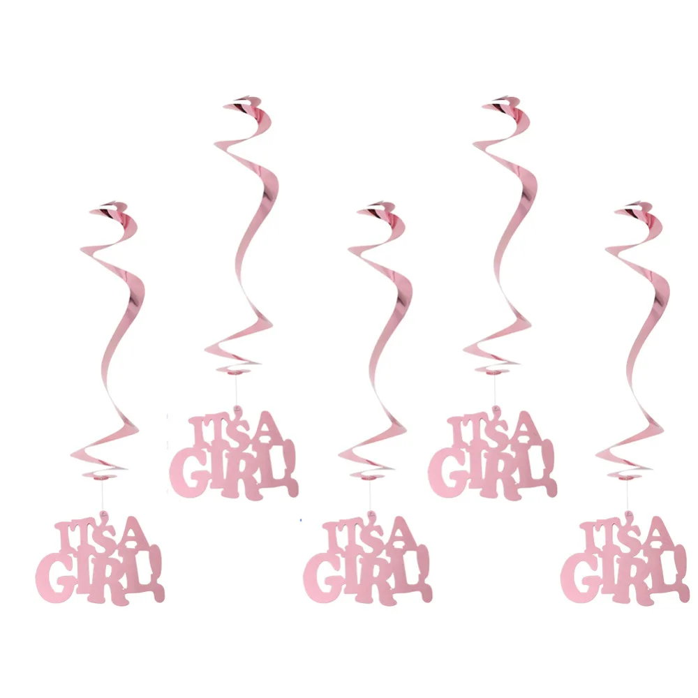 It's A Girl Hanging Swirl Decorations Metallic  Da...