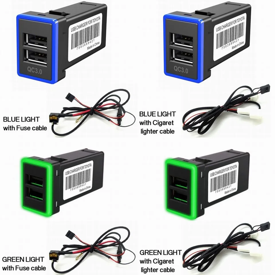 12 В двойной USB Автомобильное зарядное устройство QC3.0 светодиодный вольтметр адаптер питания с цифровым дисплеем напряжения для Toyota COROLLA Lewin RAV4 CAMRY eiz