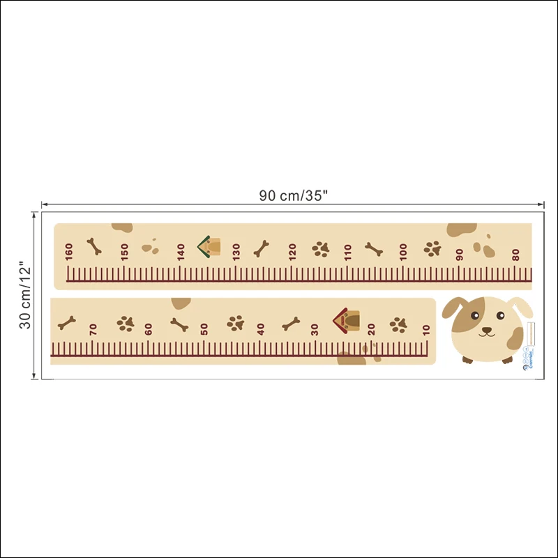 Dog Growth Chart декоративные наклейки на стены для детской комнаты украшения для дома ПВХ высота мера наклейки настенные декор