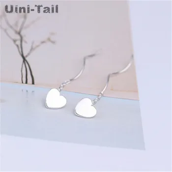 

Uini-Tail hot new original 925 sterling silver heart-shaped ear wire Korean fashion tide flow small fresh heart earrings GN924