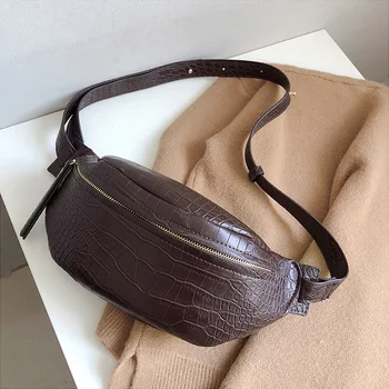 

Fashion Women Bags 2020 New Trend Crocodile Crossbody Bags Messenger Bag PU Leather Ladies Bags Banana Waist Shoulder Bag Female