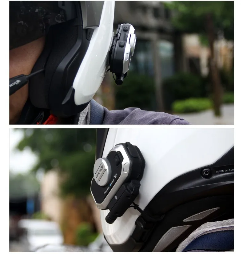 Английская версия беспечный ездок vimoto V8 шлем Bluetooth гарнитура мотоциклетные стерео наушники для мобильного телефона и gps 2 пути радио