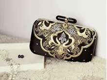 2016 Special Offer Sale Pocket Single Hasp Diamonds Europe And The Diamond Hard Box Bag Retro Hand High-grade Embroidery Dinner
