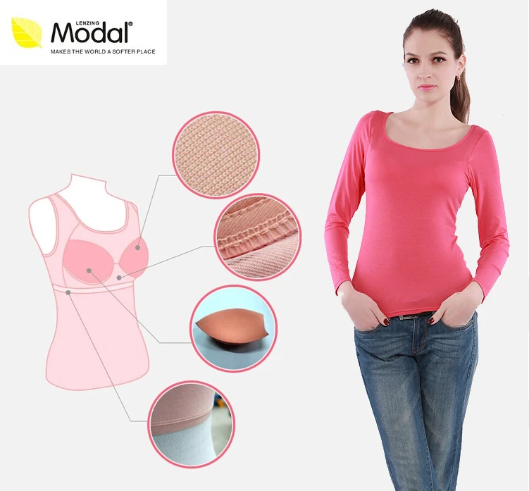 Modal Women'S Fashion Candy Adjustable Strap Built In Bra