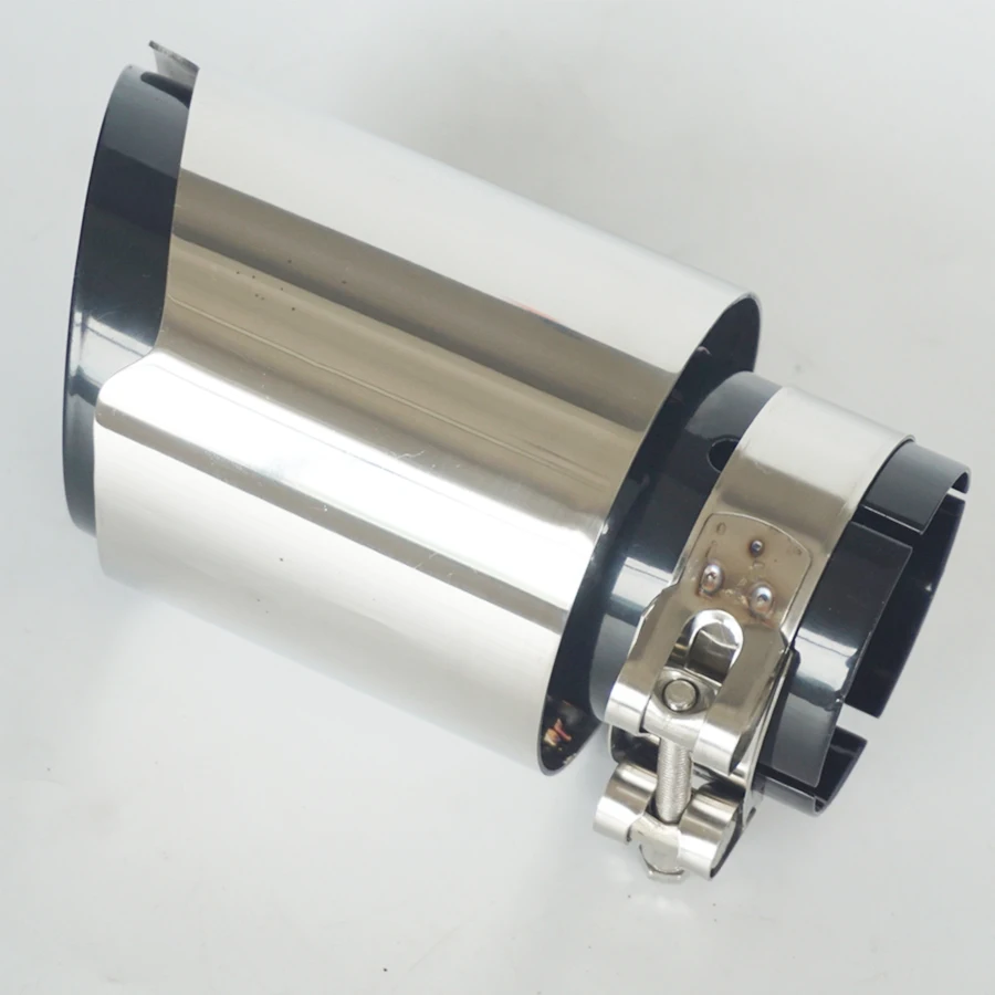 

Universal Car Exhaust Pipe Tail Muffler Stainless steel Glossy Chrome Plating black 63mm In 89mm Out