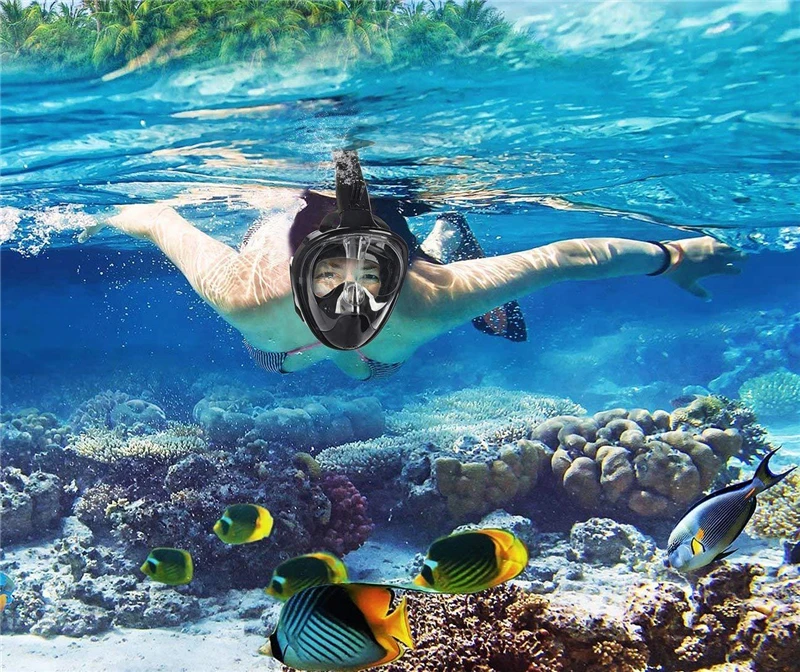 Горячая Распродажа, маска для подводного плавания для камеры GoPro, маска для подводного плавания, анти-туман, маска для подводного плавания, маска для подводного плавания с противоскользящим кольцом, трубка