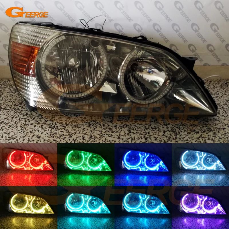 For Toyota Altezza SXE10 Gita (Japan) headlight Excellent Multi-Color Ultra bright RGB LED Angel Eyes kit Halo Rings for ford maverick 2005 2006 2007 excellent led angel eyes kit multi color ultra bright rgb led angel eyes halo rings