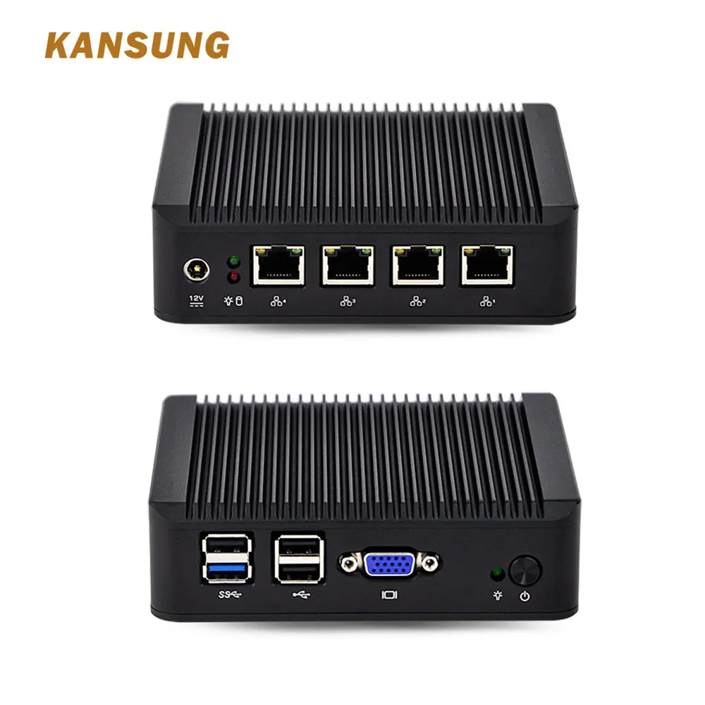 KANSUNG компьютер настольный ПК Intel безвентиляторный Baytrail Celeron J1900 4 Lan Pfsense Micro x86 одноплатный компьютер Linux Windows Mini PC