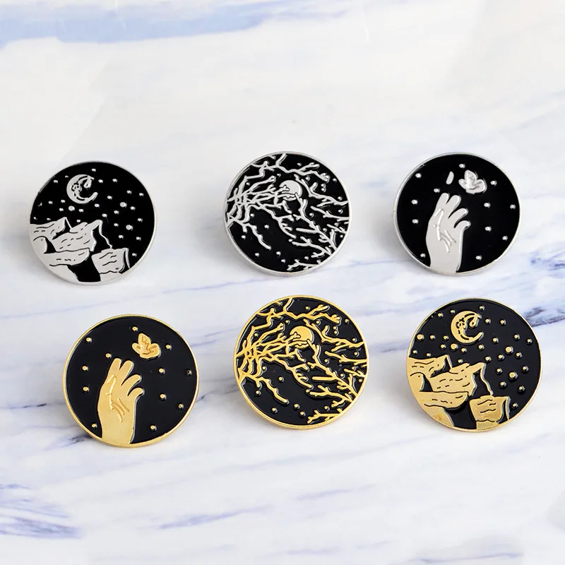 Винтажная брошь в виде героев мультфильмов Moon Starry Sky Горный кинжер шпильки значки