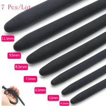 7 Pcs Lot Male Silicone Catheter Penis Plug Stretching Chastity Device Long Urethral Dilators Urethral Sounds