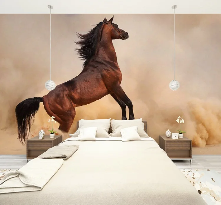 Индивидуальный размер 3D фотообои лошадь животное ребенок съемные обои самоклеющиеся виниловые наклейки на стену искусство домашний декор Фреска