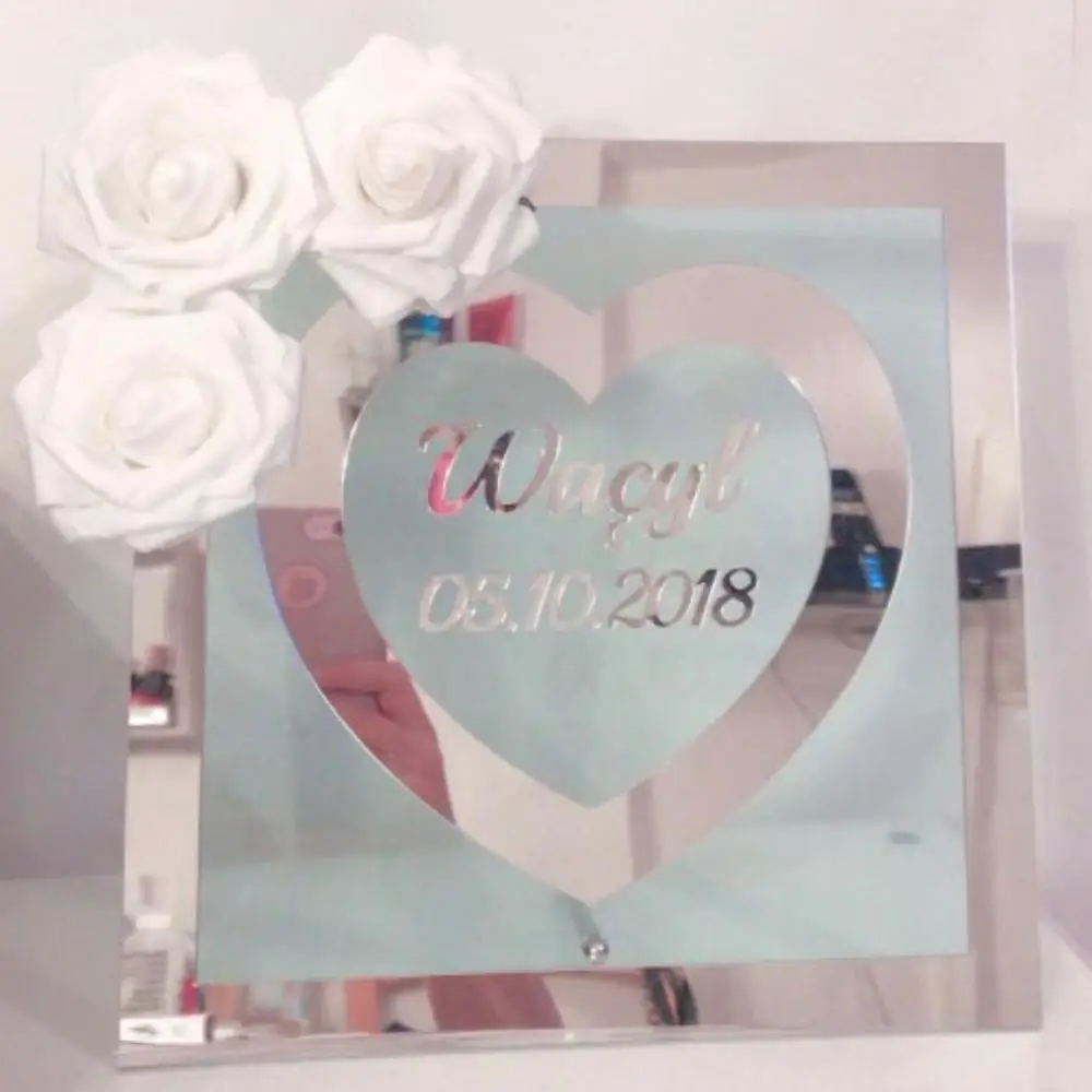 Пользовательское имя свадебный стол зеркальная рамка вывеска персонализированные транспонтант Акриловая вывеска с гвоздями вечерние украшения сувениры