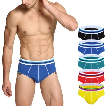 

Men's Sexy Colourful Stripe Underwear New Cotton Elastic Soft Breathable Comfortable Briefs Fashion Casual Underpants трусы #S