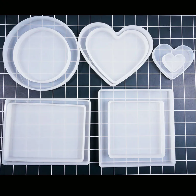 

Various Size of Love Heart Square Rectangle Base Board UV Expoxy Resin Decorative Jewelry Making Molds for Jewelry