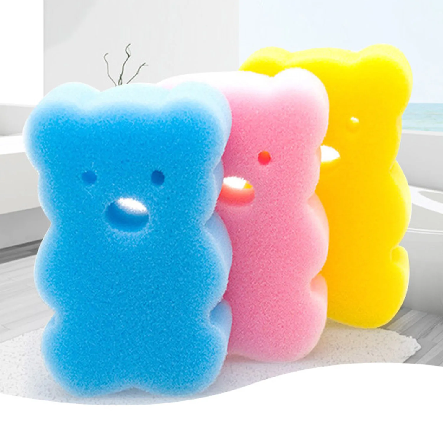 Baby Bath Accessories 4PCS Cute Body Soft Scrubber Bath Sponge Tools Child Bath Brushes Sponges Rub Sponge Rubbing Random Style