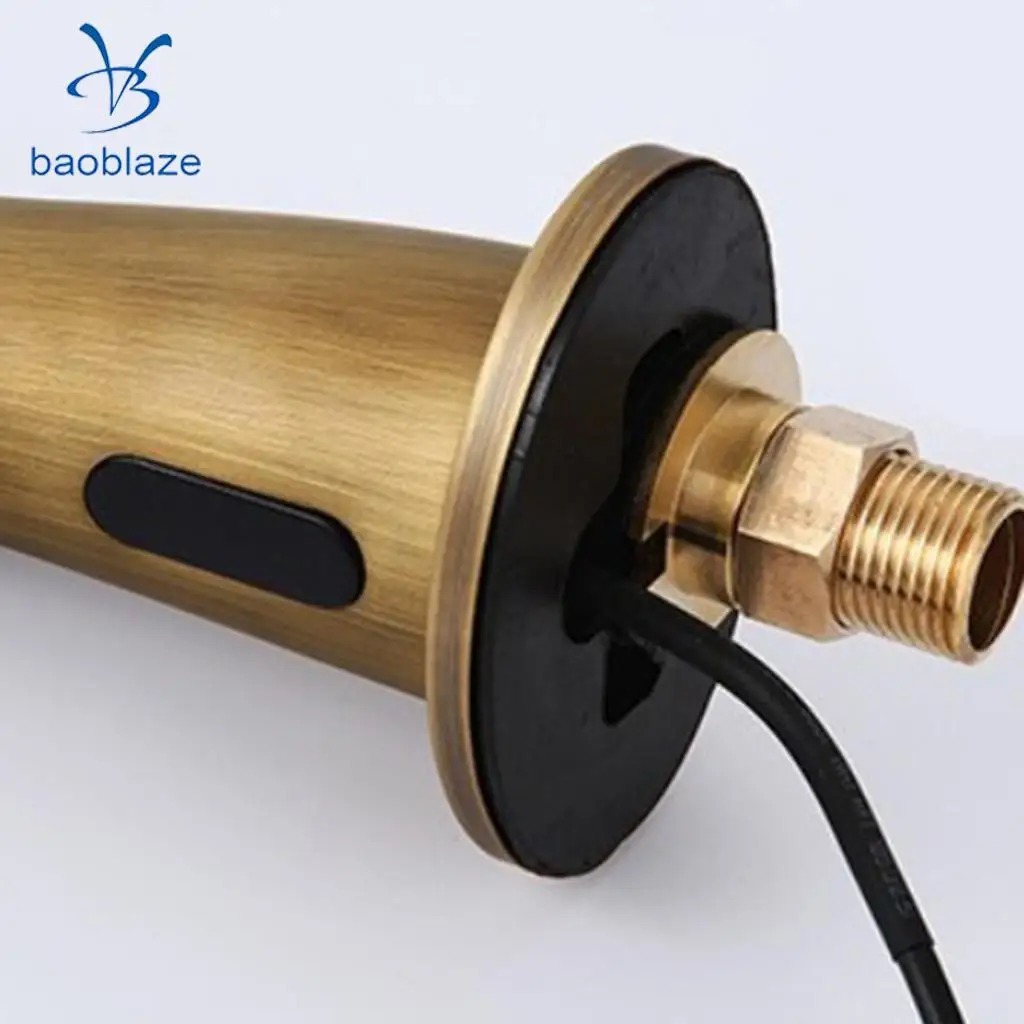 Vintage Brass Auto Faucet Infrared Sensor Water Tap Handsfree Faucet for Bathroom Kitchen Basin Sin Tub