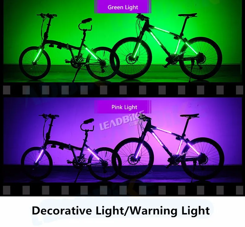 Cheap Leadbike New 2017 Bike Front/Tail Light Fork Light 8 Models 24 Led MTB Road Bicycle Safety Warning Rear Lamp For Night Riding 2