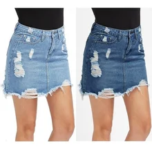 Женские рваные джинсовые юбки модные женские узкие ковбойские короткие юбки женские джинсовые короткие юбки