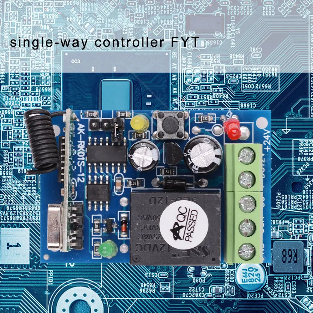 

New FYT296 DC12V 1 Control Remote Channel Learning Code Wireless Remote Control Relay Mode Module Circuit Board Smart Home