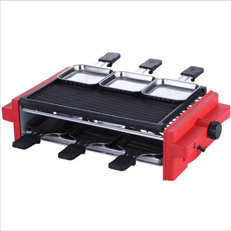 

220V/1200W Multifunction Non-stick Electric Grill Smokeless BBQ Pan Electric Oven Barbecue Grill Raclette Grill For Home Party