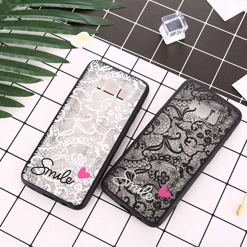 Sexy Lace Phone Case For Samsung S9 Plus Flower TPU Hard PC Full S8 S7 Edge Note 8 Back Cover Capa Coque |