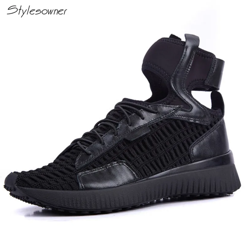 

Stylesowner Women Sexy Mesh Stretch Sneakers Elastic Knitting High Casual Creepers Sneakers Brand Design Lady Elastic Sock Shoes