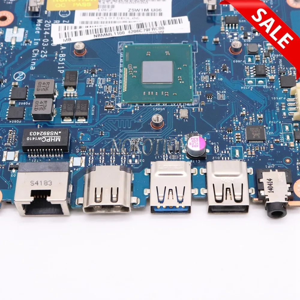 NOKOTION اللوحة لابتوب أيسر ES1-511 Z5W1M LA-B511P SR1W2 N3530 2.167 جيجا هرتز NBMML11003 الرئيسي مجلس اختبار كامل