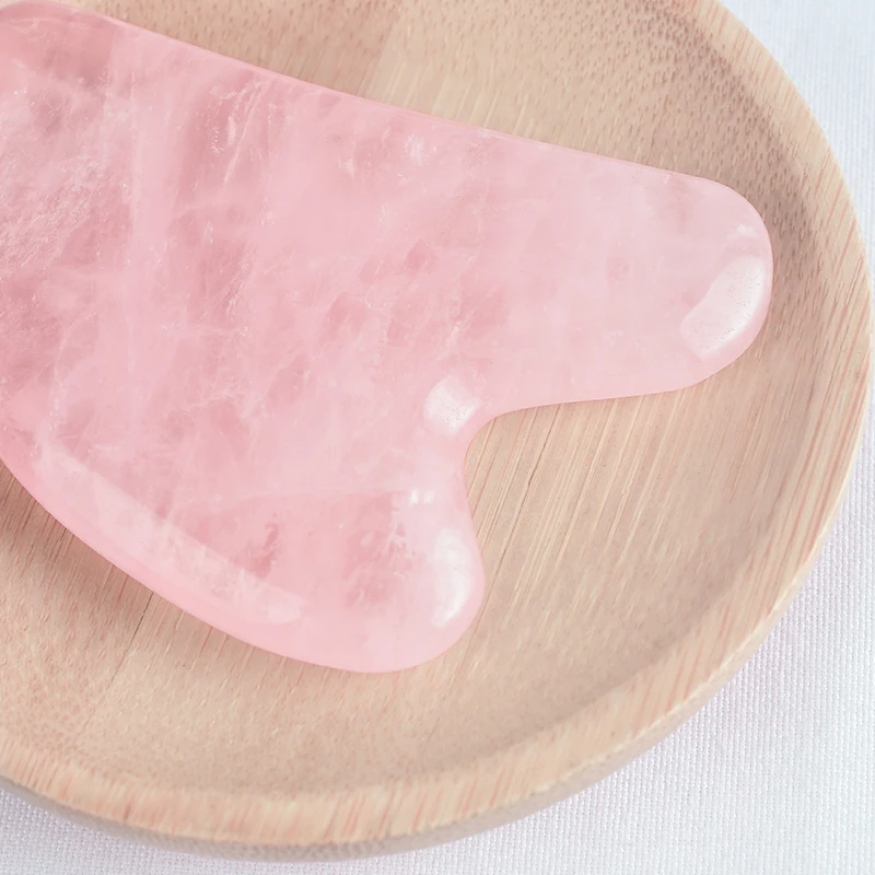 Face Jade Massager Scraper Natural 60*40*7 mm Rose Quartz Gua Sha Acupuntura Tools for Foot Back Head Neck Massage Stone Therapy