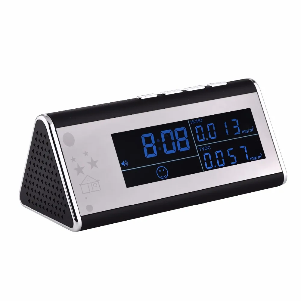 

multi-function air detection night vision wireless WIFI electronic clock camera IP remote monitoring home security micro camera
