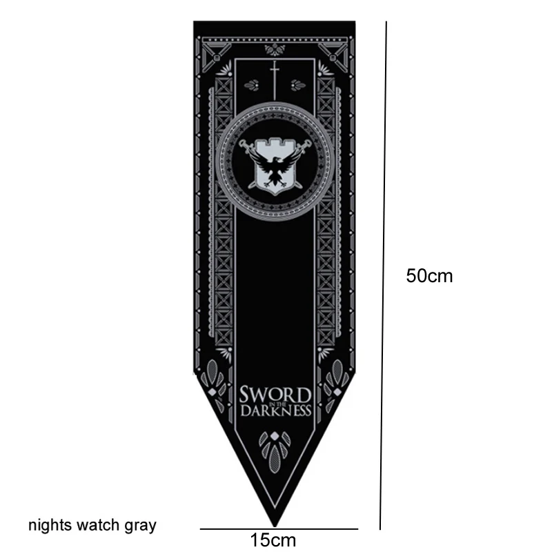 Домашний декор Игра престолов баннер флаг Старк Тулли Мартелл волк Дракон полиэстер престолов баннер игры украшения Болтон флаг - Цвет: nights watch gray