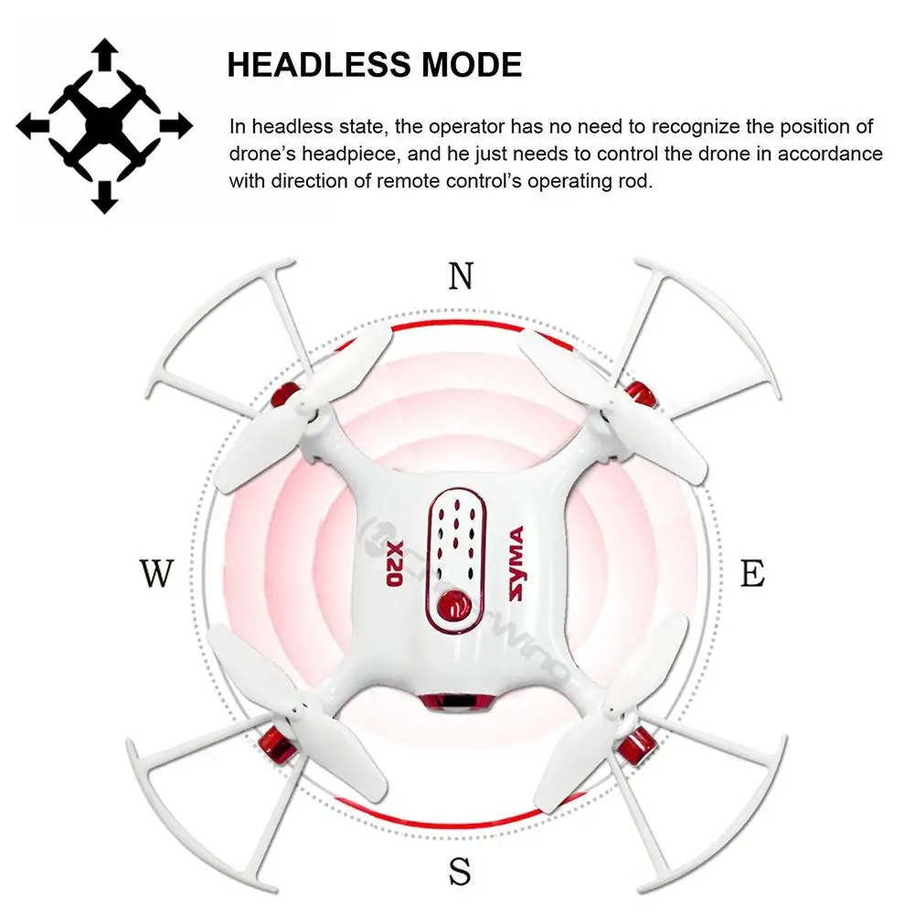 LeadingStar квадракоптер с дистанционным управлением X20 2,4G 4CH 6-aixs Gyro Карманный Дрон RTF с головы один ключ возврата режим 3D-flip Функция zk35