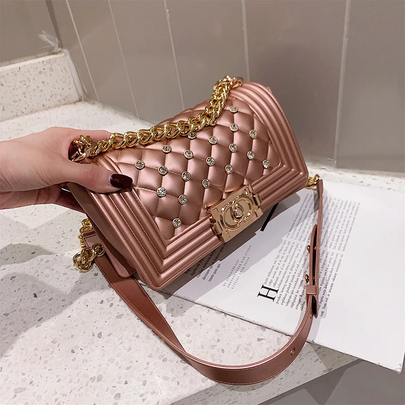 

Women Shoulder Bag Diamond Purses Holder Lady Multifunction Chain Messenger Jelly bag Clutch Women's Casual PVC Bag louis gg bag