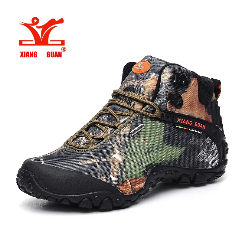 Image XiangGuan brand men and women outdoor Hiking shoes waterproof canvas sport trekking boots Anti skid Wear Mountain Climbing Shoes