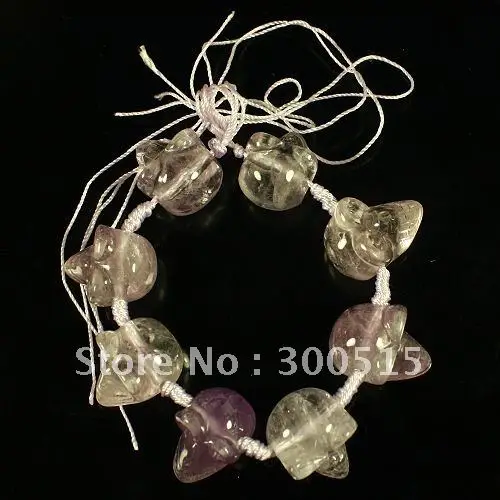 D1022 Carved Amethyst skull loose beads 8pcs | Украшения и аксессуары