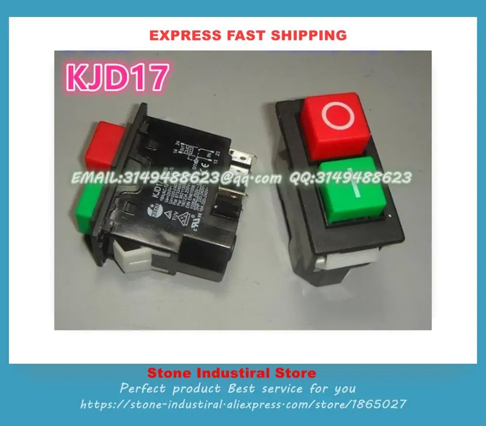 

KJD17 125V 16A On Off Volt No Fit Start Stop Release Switch Workshop Machines