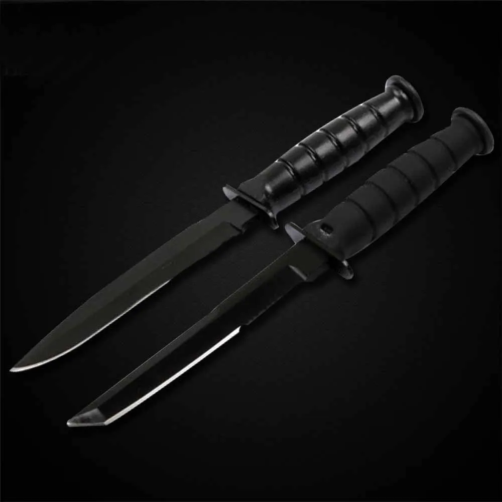PEGASI Cool Black Fixed Blade Knife 5CR13 Stainless Steel Diving Knife