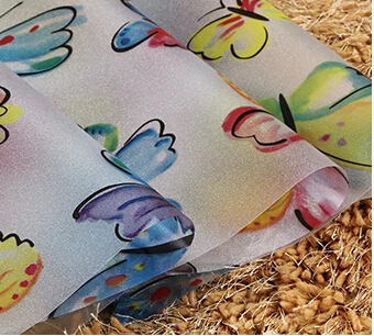 

90x 300cm Colorful Butterfly High Quality Printing Scrub Privacy Protection Film For Living Room Bathroom Stain DIY Glass Deor