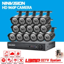 2500TVL 960P AHD Outdoor CCTV Camera System 16CH AHD 1080P DVR 16pcs 1.3MP IR Security Camera System HDMI Onvif DVR Recorder