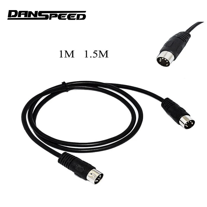 

DANSPEED 3.28Ft /4.92Ft MIDI 5 Pin DIN Plug to 5 Pin DIN Audio Extension Male Cable Leads