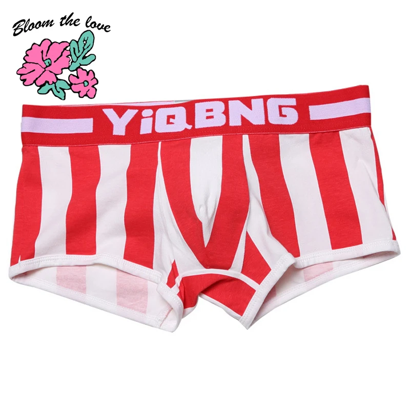 

[Bloom the love] New Cotton Mens Underwear Men Boxer Homme Stripe Cuecas Masculina Calzoncillo Man Boxers Boxershorts Size M-3XL