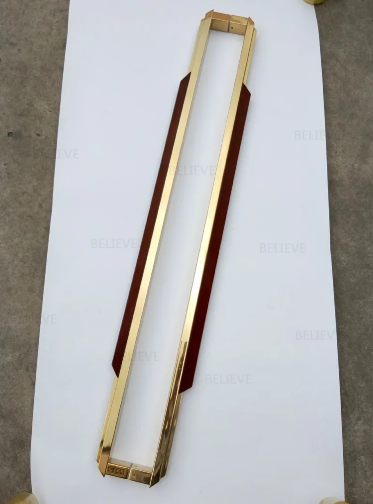 Entrance Door Handle PA-229-Gold-plated+Rose-wood 1 (1)