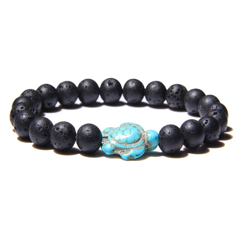 

Vinswet 8mm Tortoise Beads bracelet Women Men Natural White Blue Turquoises Bracelet Couples charm bracelet Bulk